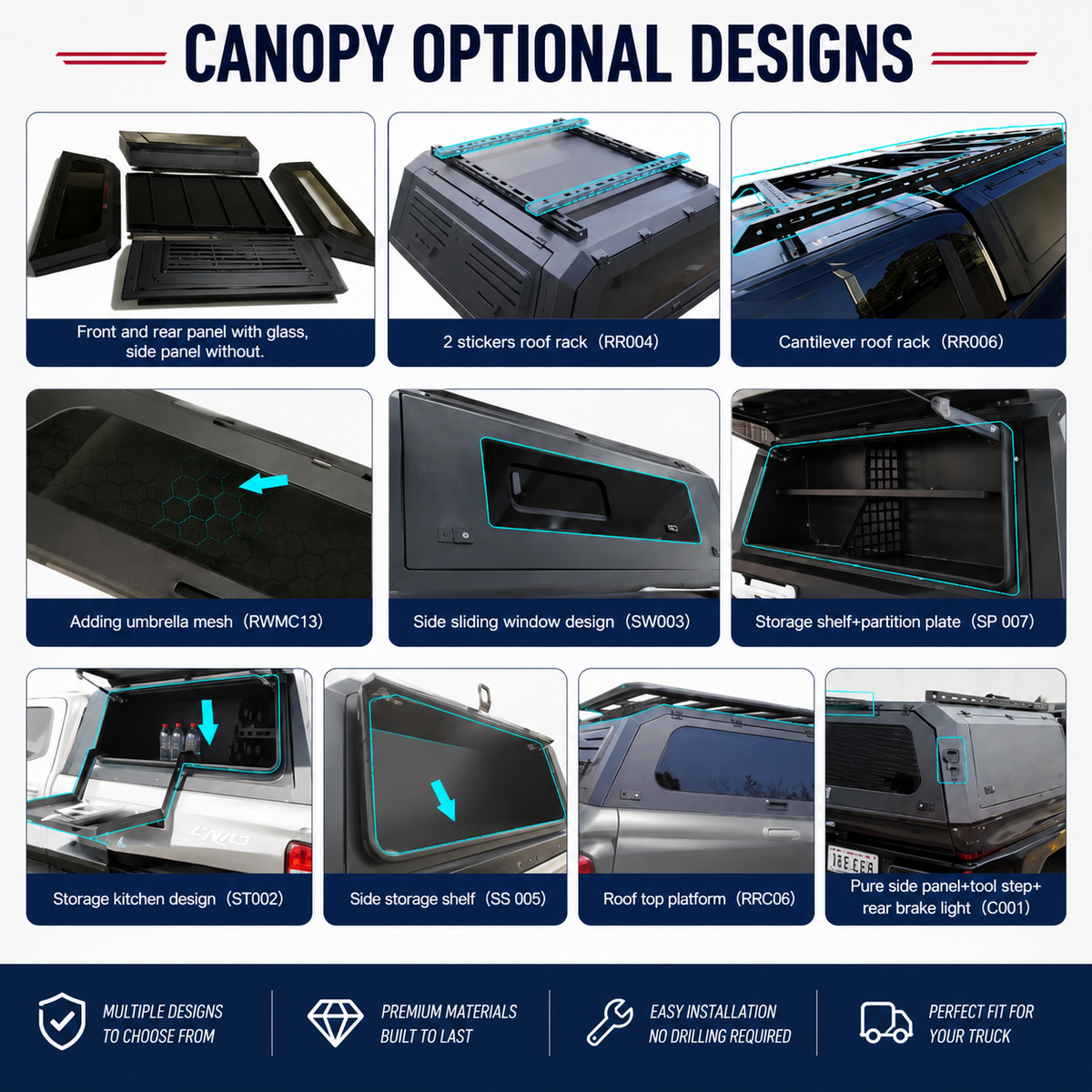 Aluminum Truck Bed Cap for Toyota Tacoma 2024-2025 | Modular 5' Bed